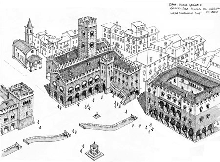 Parma, Piazza Garibaldi nel XII secolo